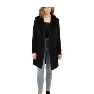 Black cardigan with faux fur